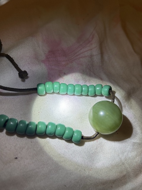 古玩玉器綠松石珠串真品鑒賞圖