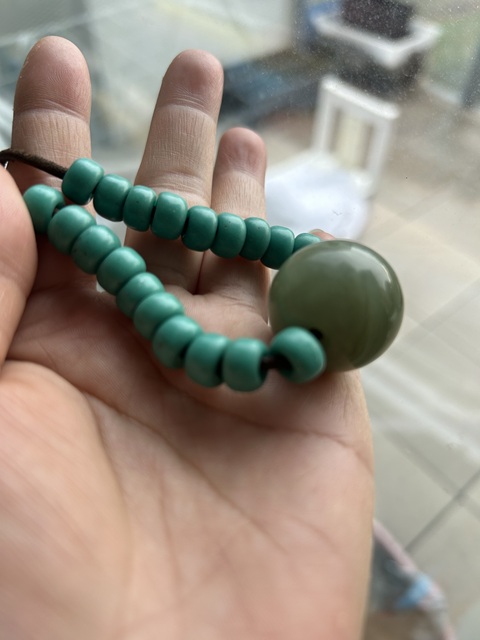 古玩玉器綠松石珠串真品鑒賞圖