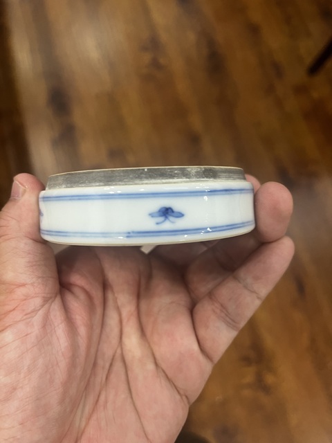 古玩陶瓷西廂記青花蓋盒真品鑒賞圖