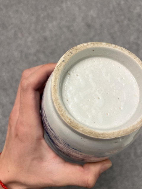 古玩陶瓷青花山水人物棒槌瓶真品鑒賞圖