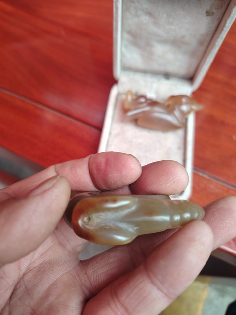 古玩玉器瑪瑙蛹真品鑒賞圖