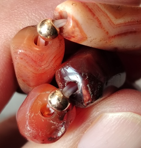 古玩玉器老紅瑪瑙珠手串拍賣，當前價格420元