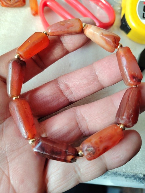 古玩玉器老紅瑪瑙珠手串拍賣，當前價格420元