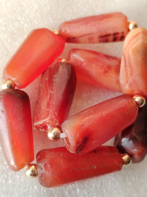 古玩玉器老紅瑪瑙珠手串拍賣，當前價格420元