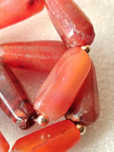 古玩玉器老紅瑪瑙珠手串拍賣，當前價格420元