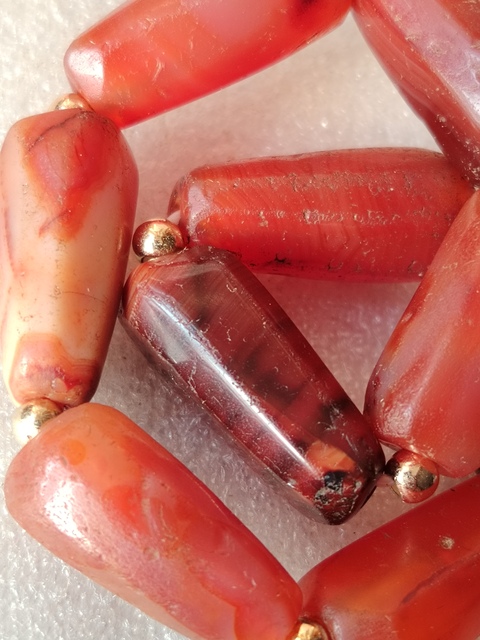 古玩玉器老紅瑪瑙珠手串拍賣，當前價格420元