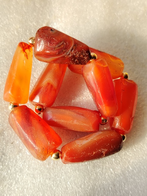 古玩玉器老紅瑪瑙珠手串拍賣,當前價格420元