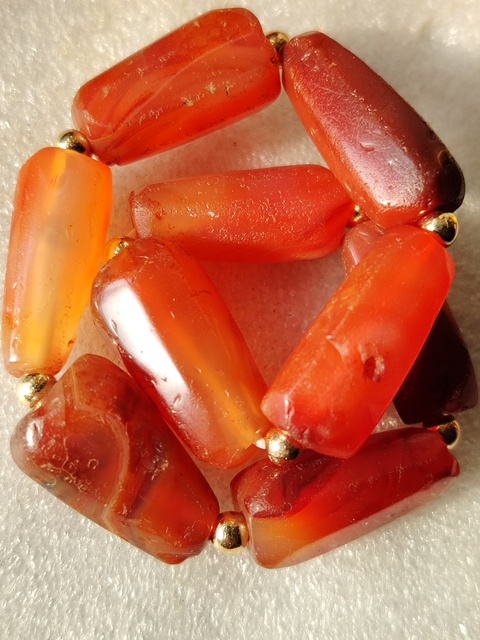 古玩玉器老紅瑪瑙珠手串拍賣,當前價格420元