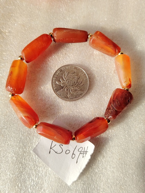 古玩玉器老紅瑪瑙珠手串拍賣,當前價格420元