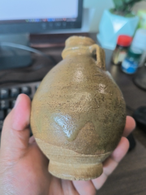 古玩陶瓷青釉雙系瓶真品鑒賞圖