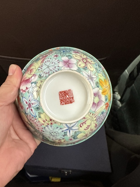 古玩陶瓷粉彩百花不落地碗真品鑒賞圖