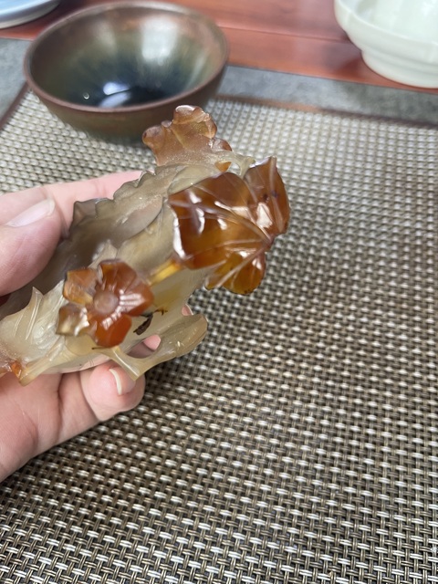 古玩玉器天然瑪瑙水洗真品鑒賞圖