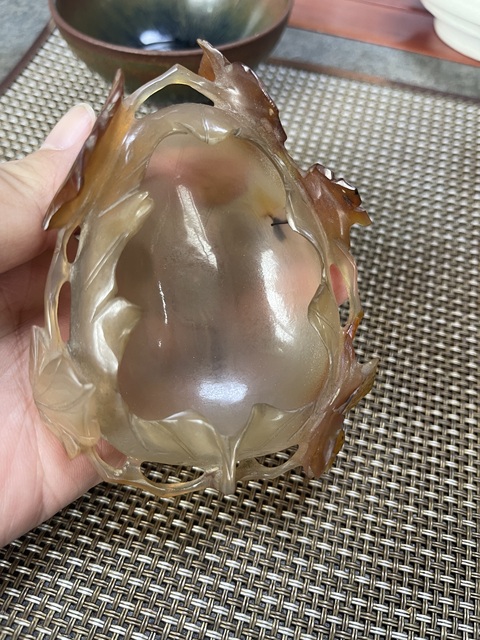 古玩玉器天然瑪瑙水洗真品鑒賞圖