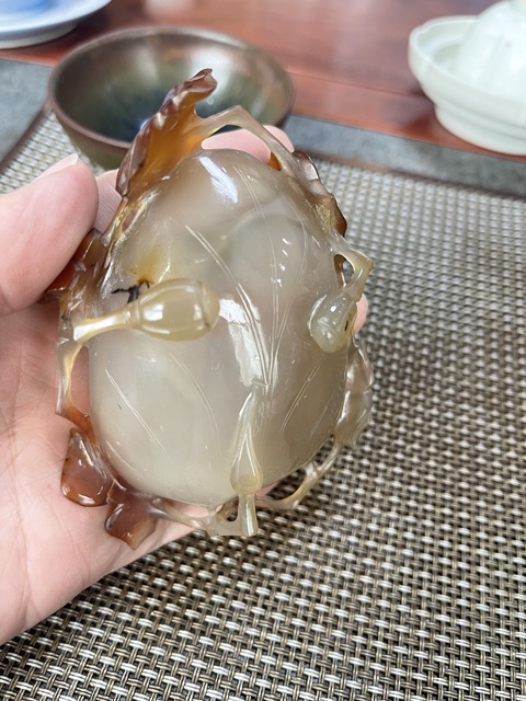 古玩玉器天然瑪瑙水洗真品鑒賞圖