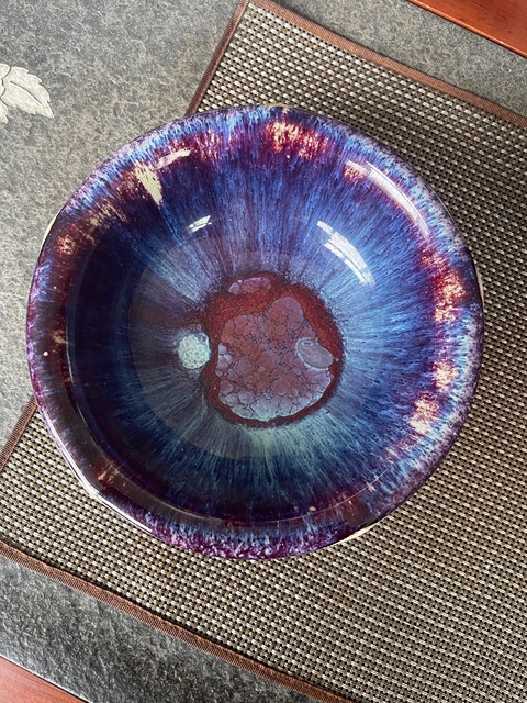 古玩陶瓷窯變釉花口碗真品鑒賞圖