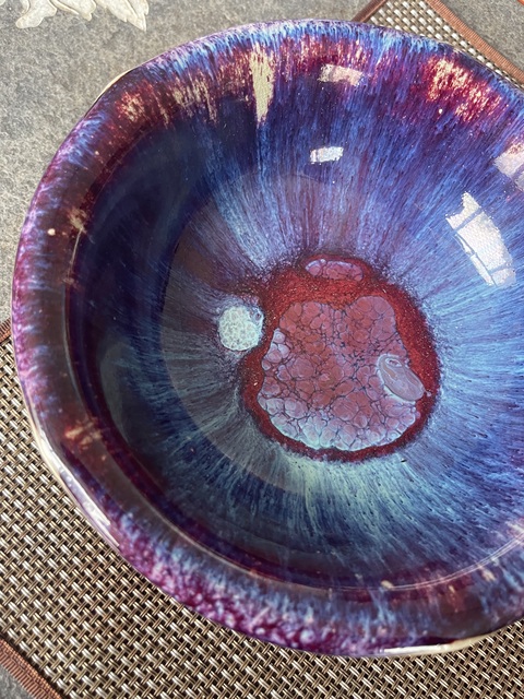 古玩陶瓷窯變釉花口碗真品鑒賞圖