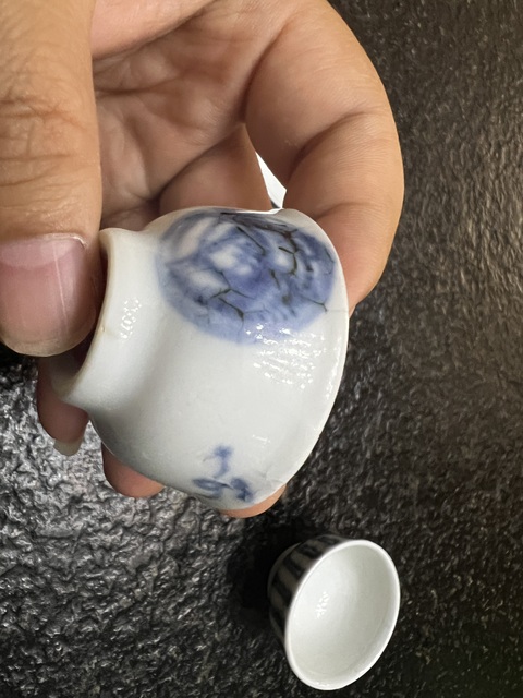 古玩陶瓷青花杯三個(gè)真品鑒賞圖