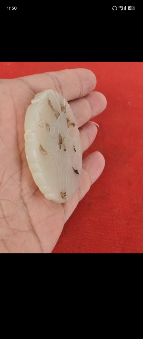 古玩玉器和田玉雕“福在眼前”佩真品鑒賞圖