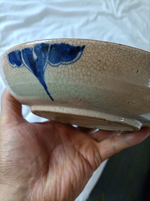 古玩陶瓷青花過墻龍紋盤真品鑒賞圖