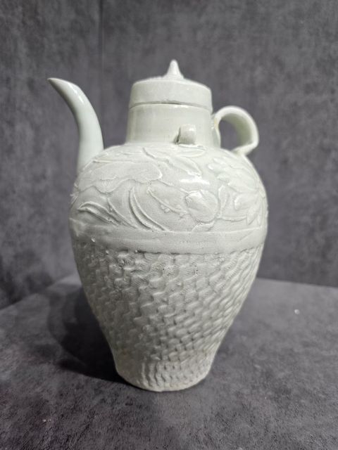 古玩陶瓷 云市窯影青印花執壺真品鑒賞圖