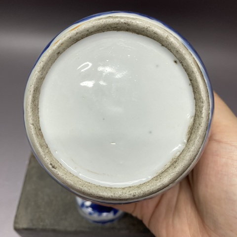 古玩陶瓷人物山水紋青花蓋罐真品鑒賞圖