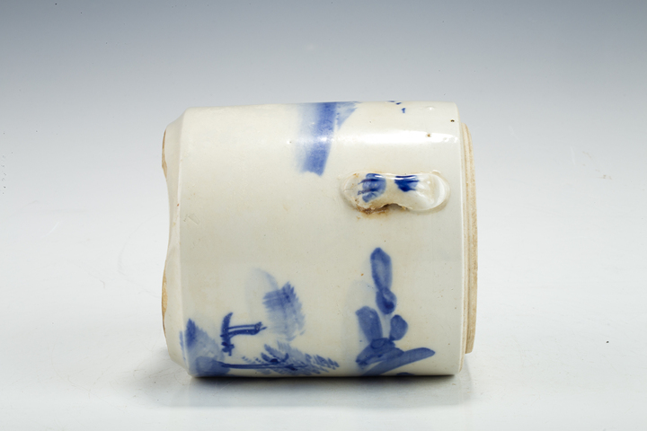 古玩陶瓷民國·青花山水紋蓋盅真品鑒賞圖