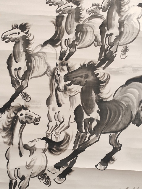 古玩字畫陳天明馬到成功圖立軸真品鑒賞圖