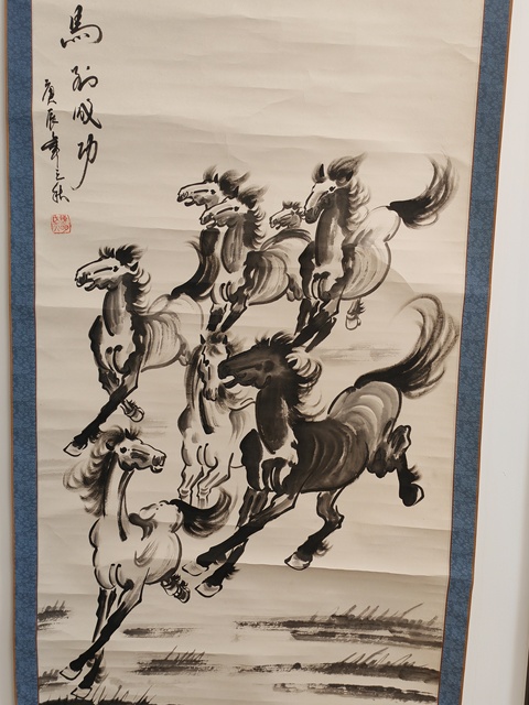 古玩字畫陳天明馬到成功圖立軸真品鑒賞圖