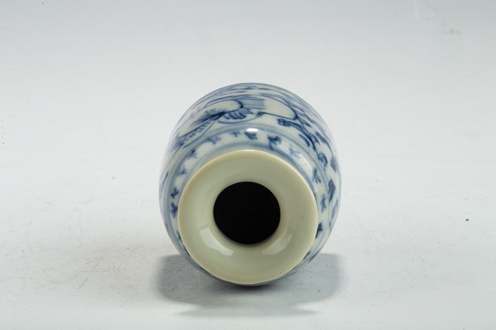 古玩陶瓷清中·青花纏枝花卉紋水呈真品鑒賞圖