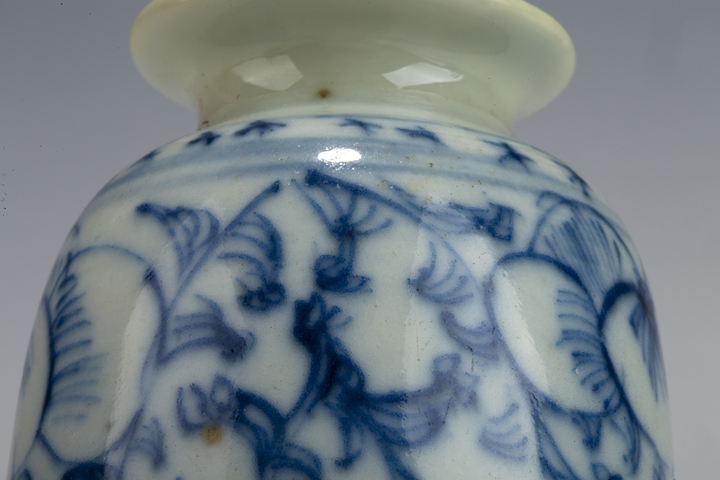 古玩陶瓷清中·青花纏枝花卉紋水呈真品鑒賞圖