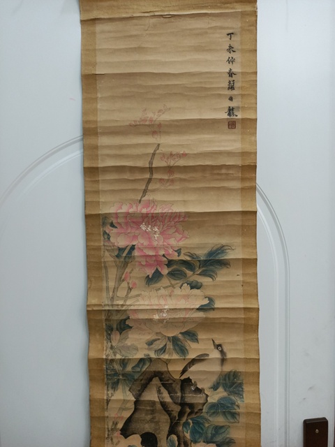古玩字畫顏伯龍款花鳥真品鑒賞圖