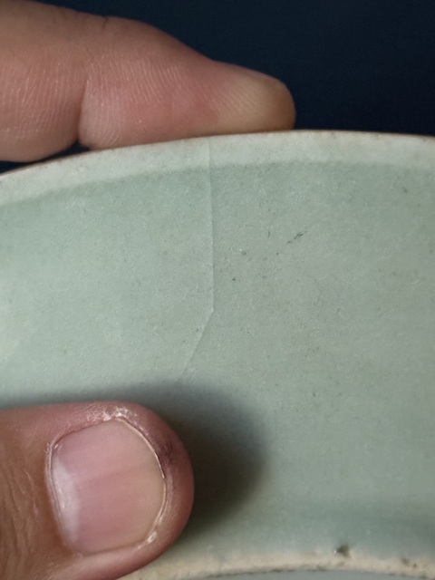 古玩陶瓷清·中期豆青釉十桃紋粉彩盤,晚清加彩拍賣,當前價格1000元