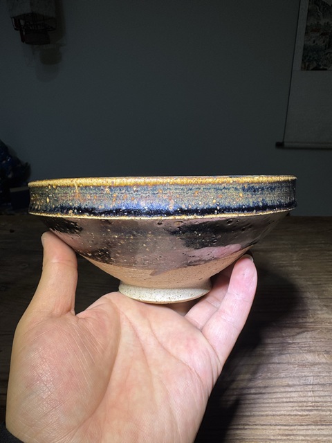 古玩陶瓷金元，磁州窯、鐵銹斑大碗拍賣(mài)，當(dāng)前價(jià)格288元