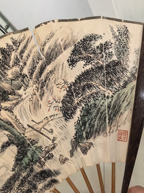 古玩字畫龍湫觀瀑圖真品鑒賞圖