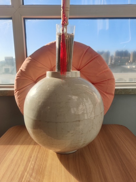 古玩陶瓷白釉燈籠罐真品鑒賞圖