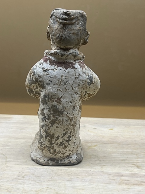 古玩陶瓷漢·彩繪跪抱俑真品鑒賞圖