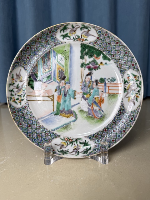 古玩陶瓷清咸豐 極品五彩西廂記人物故事紋盤拍賣,當前價格2500元