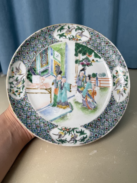 古玩陶瓷清咸豐 極品五彩西廂記人物故事紋盤拍賣,當前價格2500元