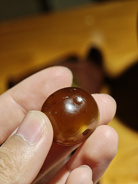 古玩玉器老瑪瑙珠真品鑒賞圖