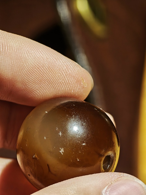 古玩玉器老瑪瑙珠真品鑒賞圖