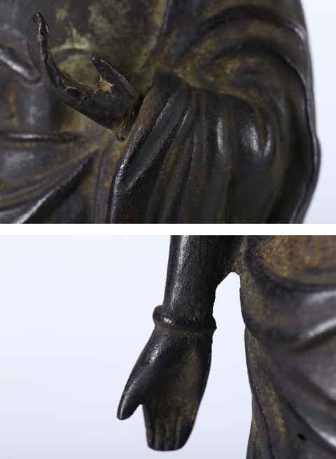 古玩銅器銅菩薩像真品鑒賞圖