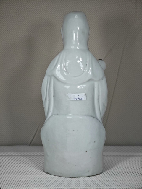 古玩陶瓷白釉觀音送子造像真品鑒賞圖