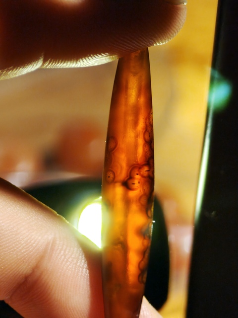 古玩玉器老瑪瑙管珠真品鑒賞圖