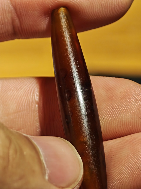 古玩玉器老瑪瑙管珠真品鑒賞圖