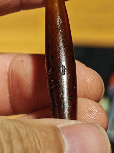 古玩玉器老瑪瑙管珠真品鑒賞圖