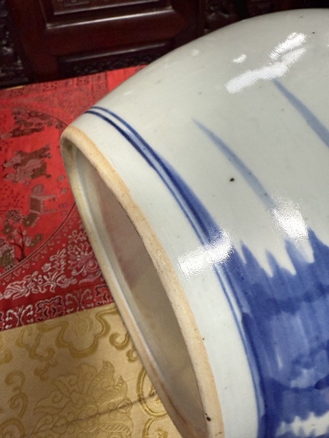 古玩陶瓷青花麒麟送子圖罐真品鑒賞圖