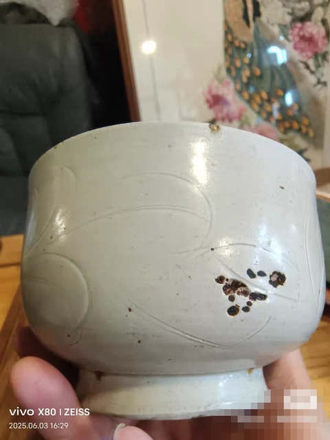 古玩陶瓷定窯白瓷刻花缽式碗真品鑒賞圖