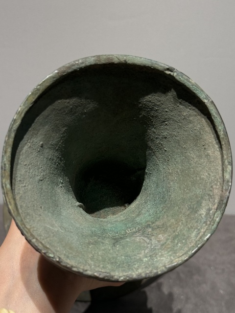 古玩銅器獸面紋青銅觚真品鑒賞圖