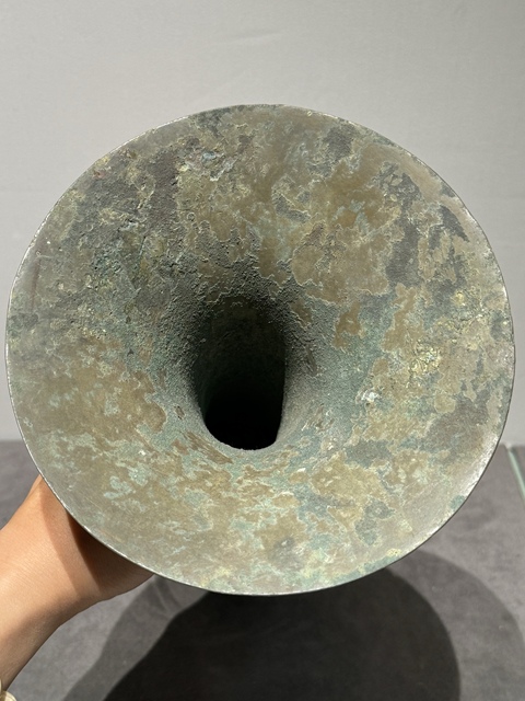 古玩銅器獸面紋青銅觚真品鑒賞圖