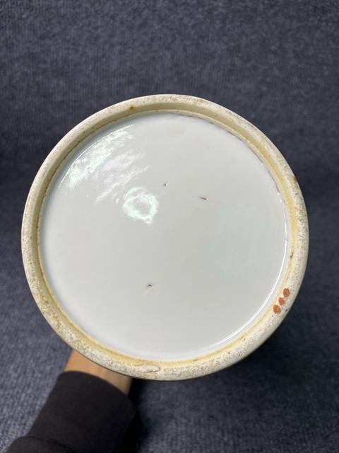 古玩陶瓷淺降彩山水人物故事紋帽筒真品鑒賞圖